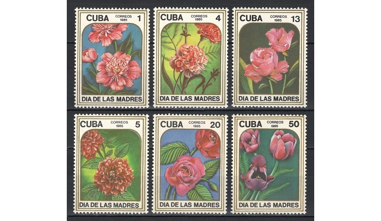 CUBA 1985 - TRANDAFIRI - SERIE DE 6 TIMBRE - NESTAMPILATA - MNH / flora13